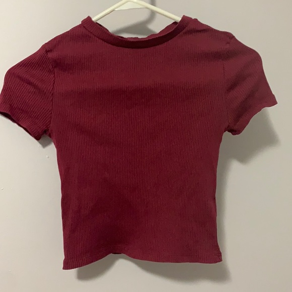 American Eagle Women's Tight Knit Cropped Shirt - Picture 1 of 4